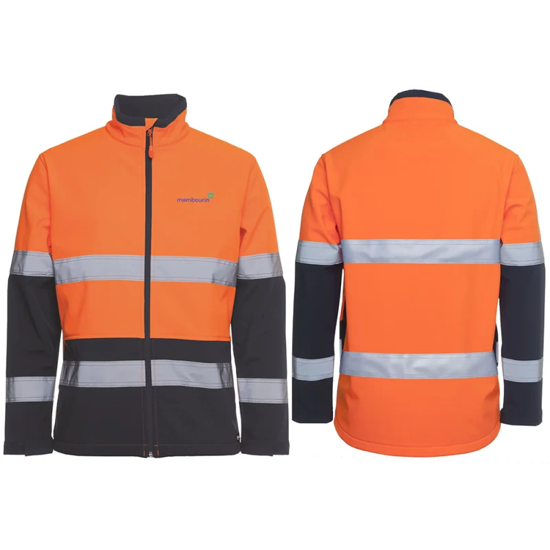 Hi Vis Orange/Navy Soft Shell Jacket (D/N) Hi Vis