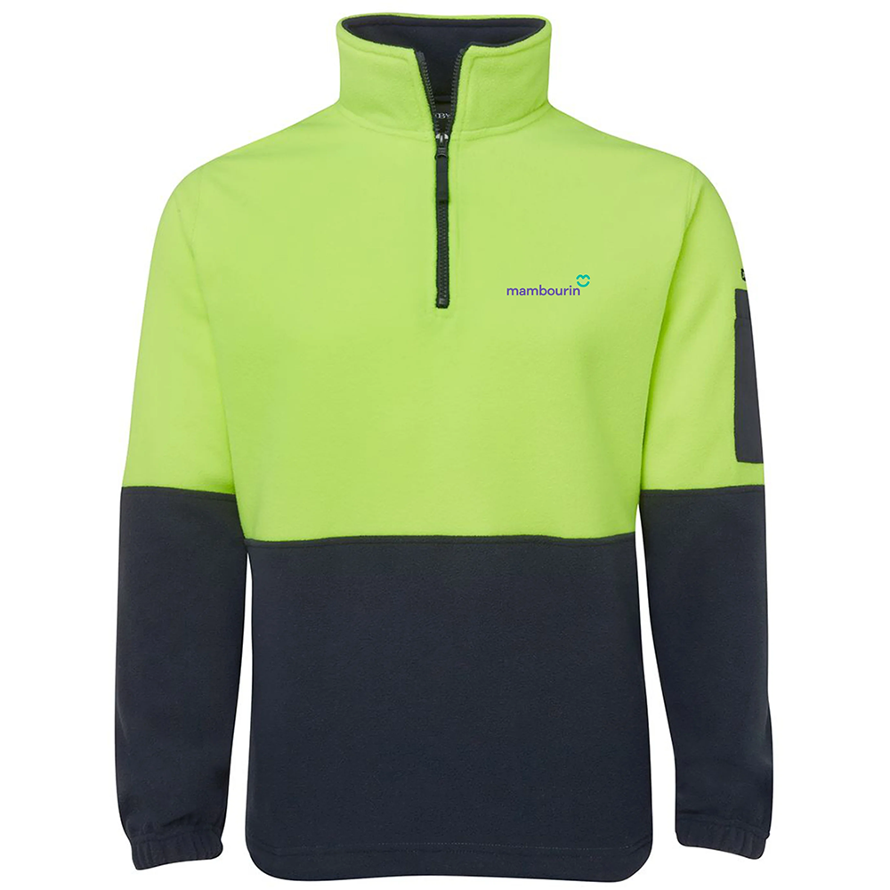 Hi Vis Polar fleece 1/2 Zip Long Sleeve